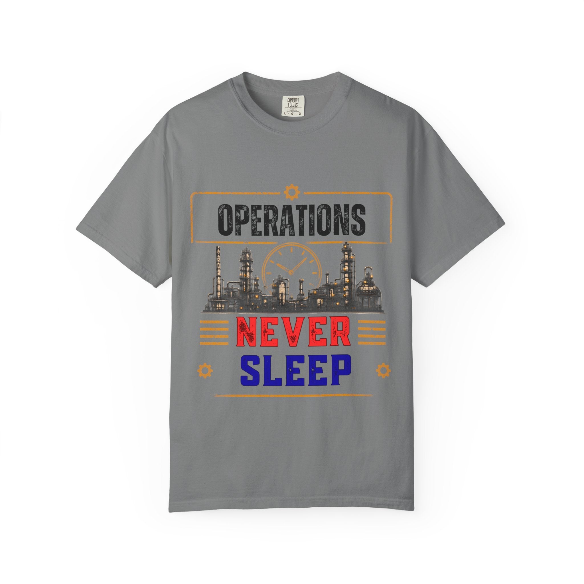 Operations Never Sleep T-Shirt | Industrial Plant Shift Worker Tee