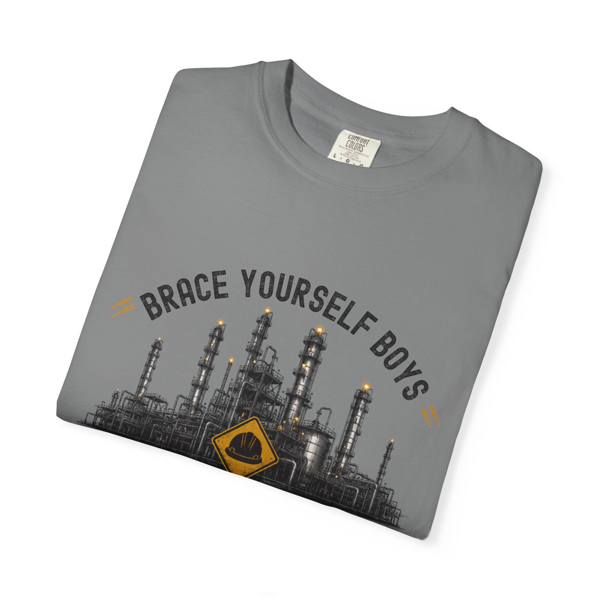 Brace Yourself Boys It's Startup Season T-shirt | Industrial Rig Graphic