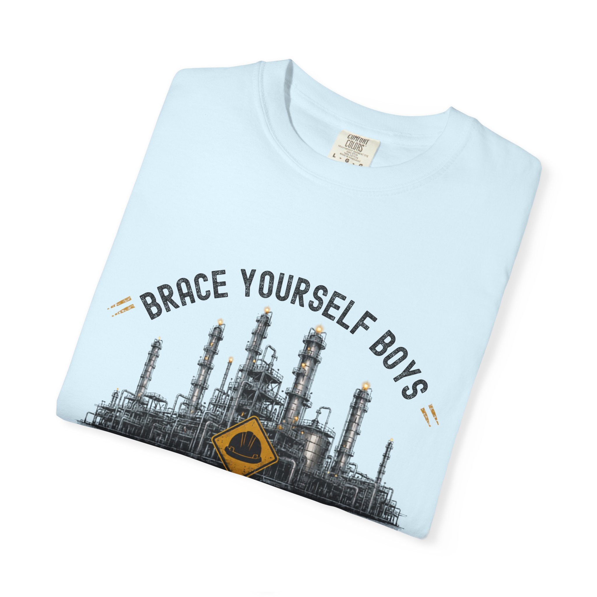 Brace Yourself Boys It's Startup Season T-shirt | Industrial Rig Graphic