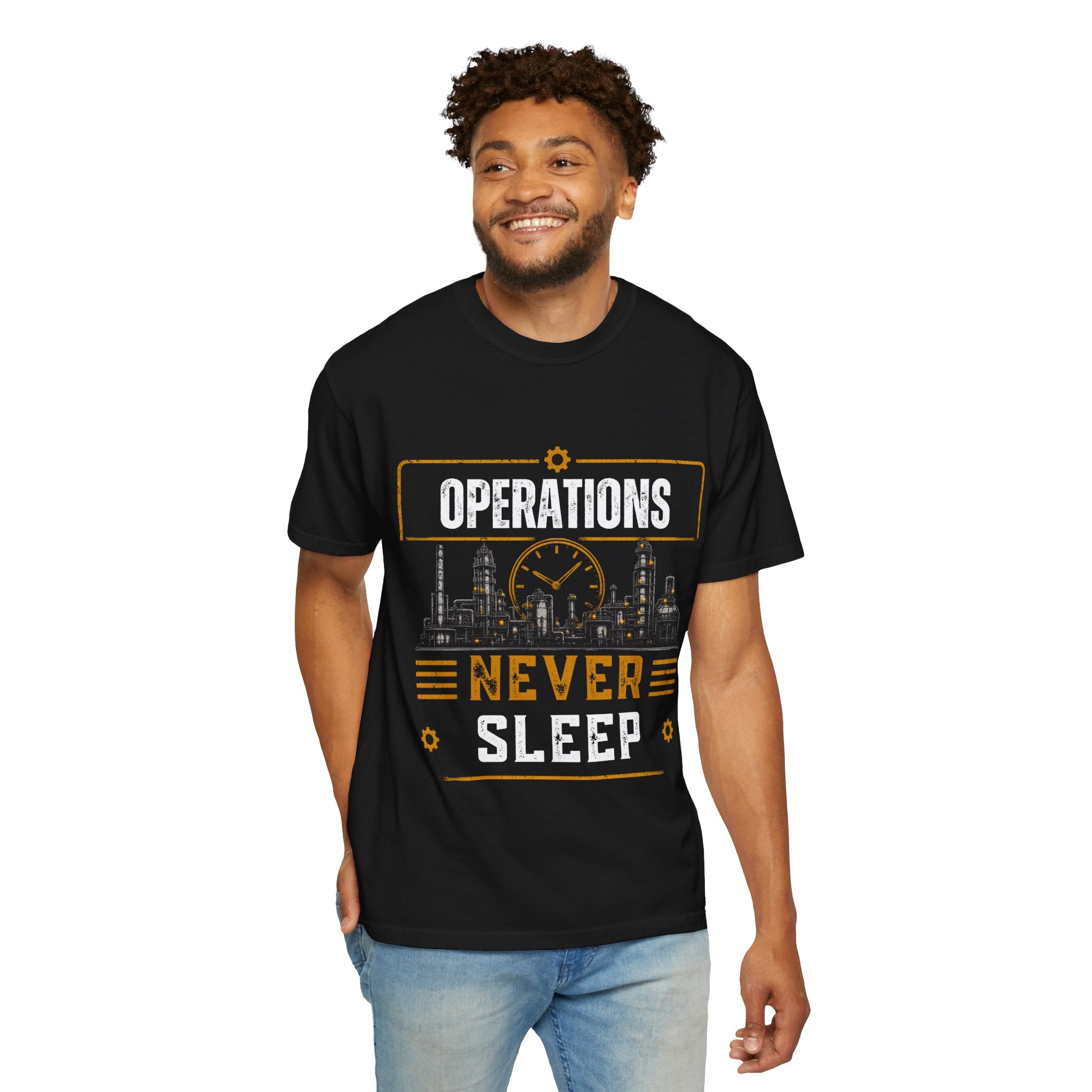 Operations Never Sleep T-Shirt | Industrial Plant Shift Worker Tee